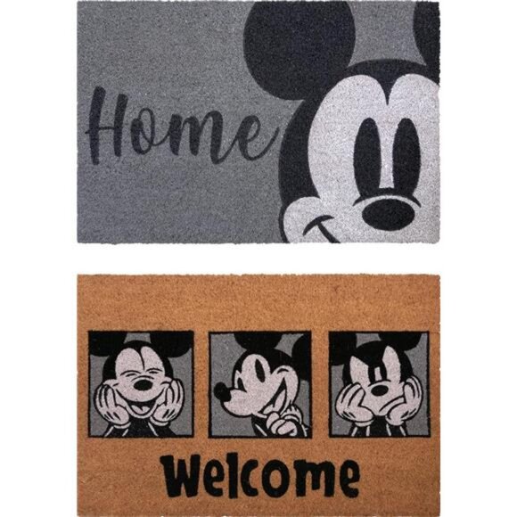 Mickey Mouse Coir Front Door Mat (2-Pack) for Home Entrance Retro Mat - Picture 1 of 7